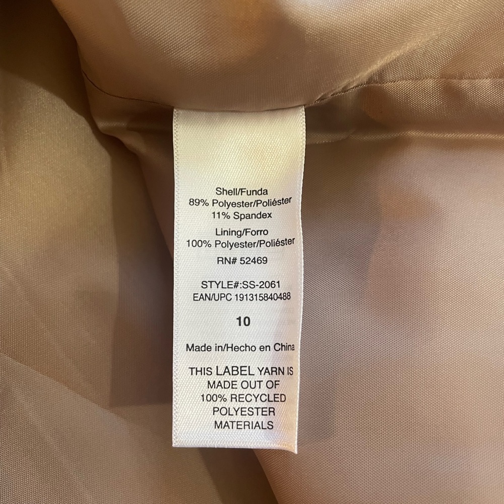 Tan, Khaki high waisted tailored skirt, front slit, Midi skirt, size 10,New - Picture 4 of 10